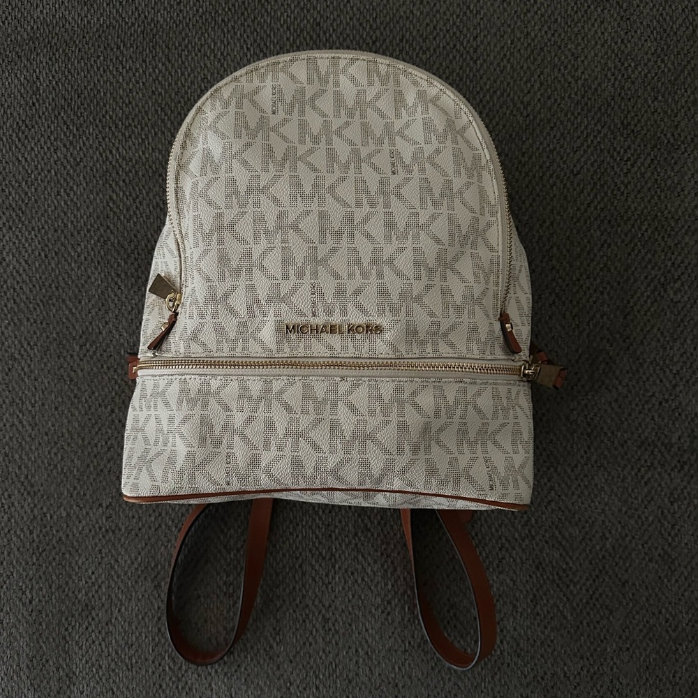 Michael Kors Cream Monogram Backpack